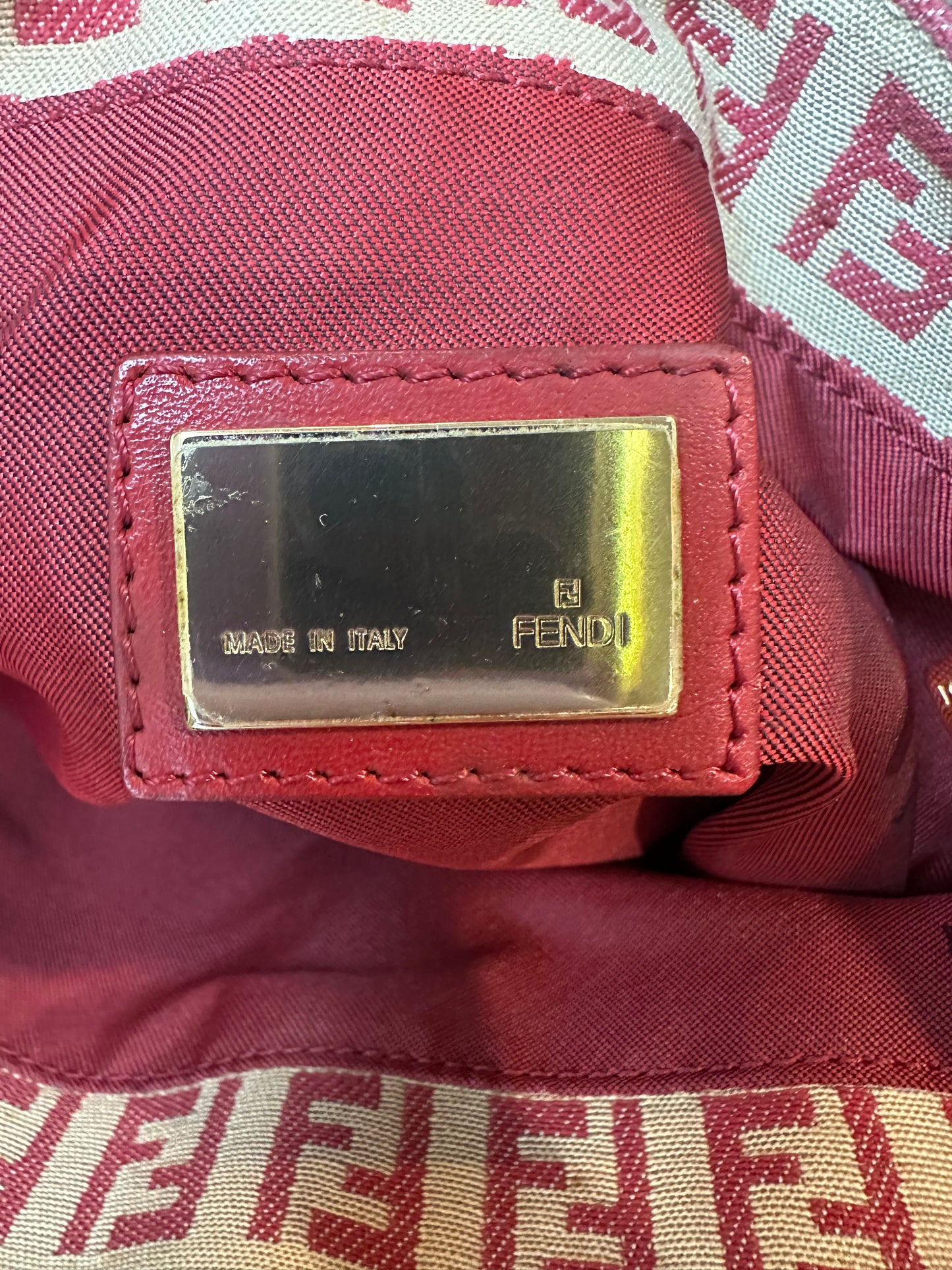 Fendi 1990s Red Zucca Canvas Tote