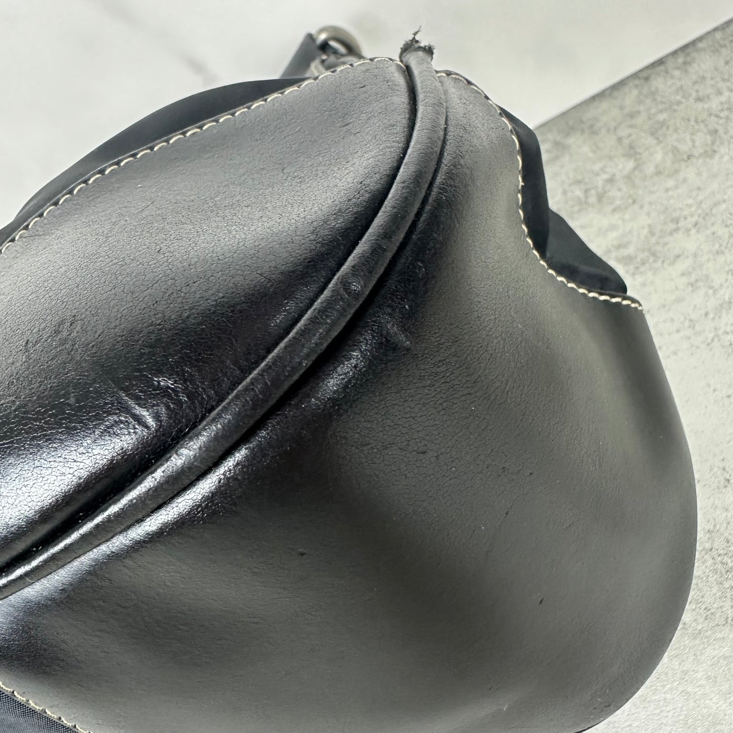 Prada Leather and Nylon Moon Bag