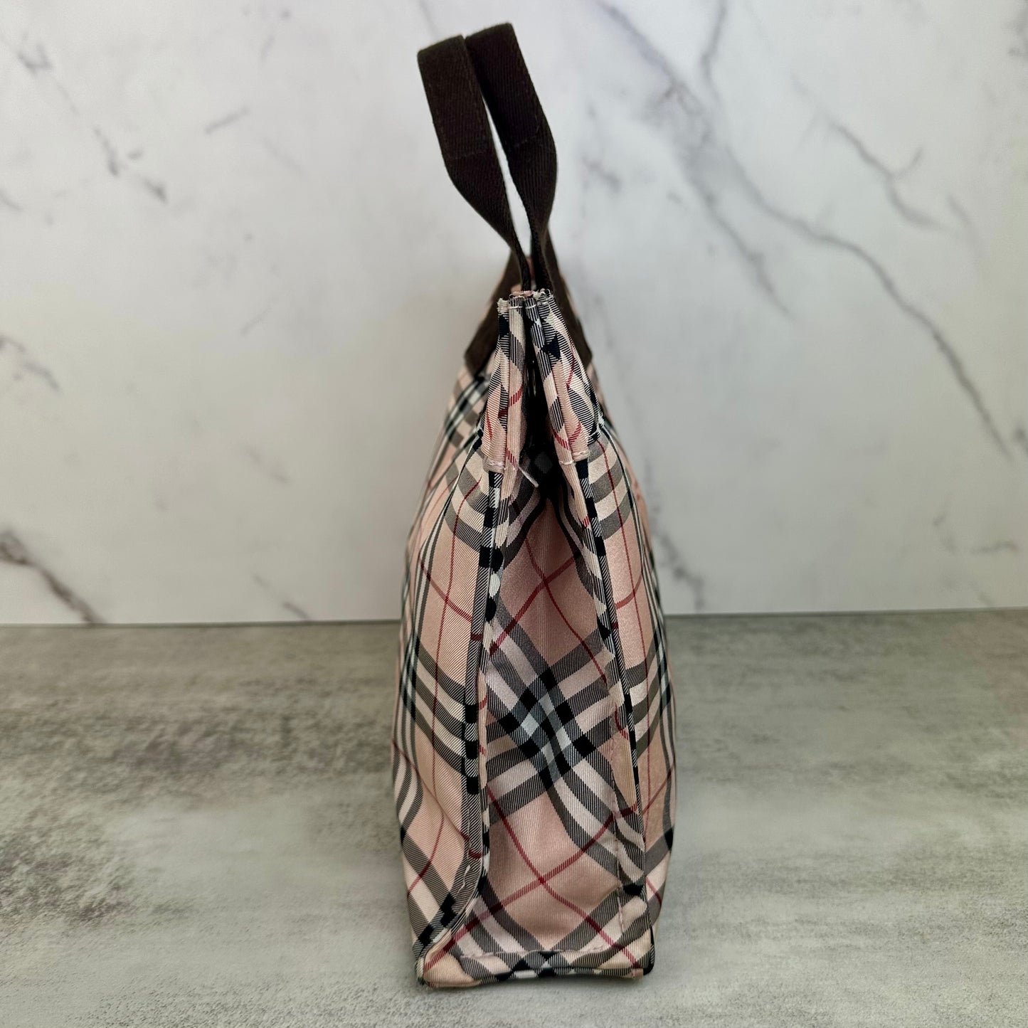Burberry Nova Check Blue Label Nylon Tote
