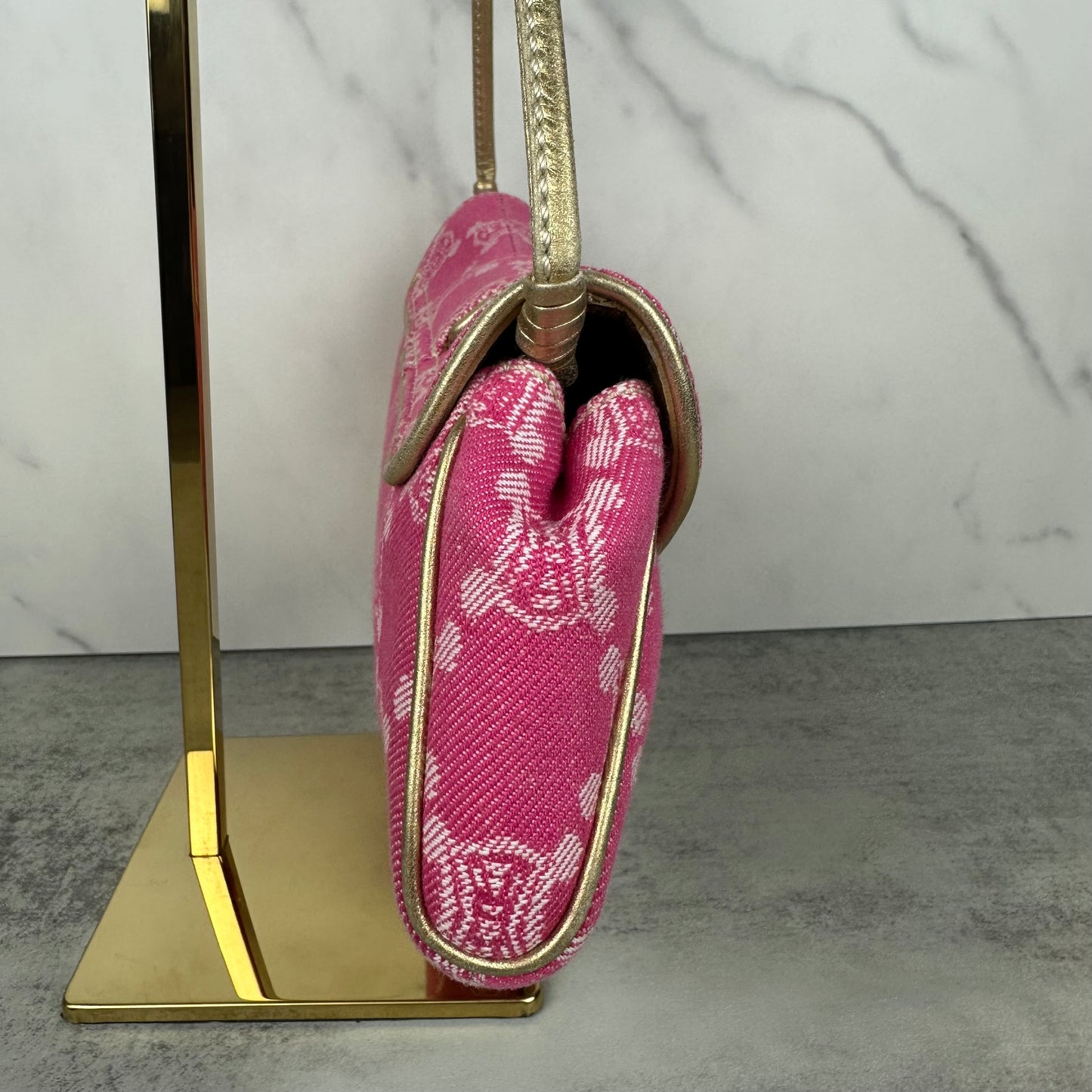 Celine Macadam Pink Denim Pochette