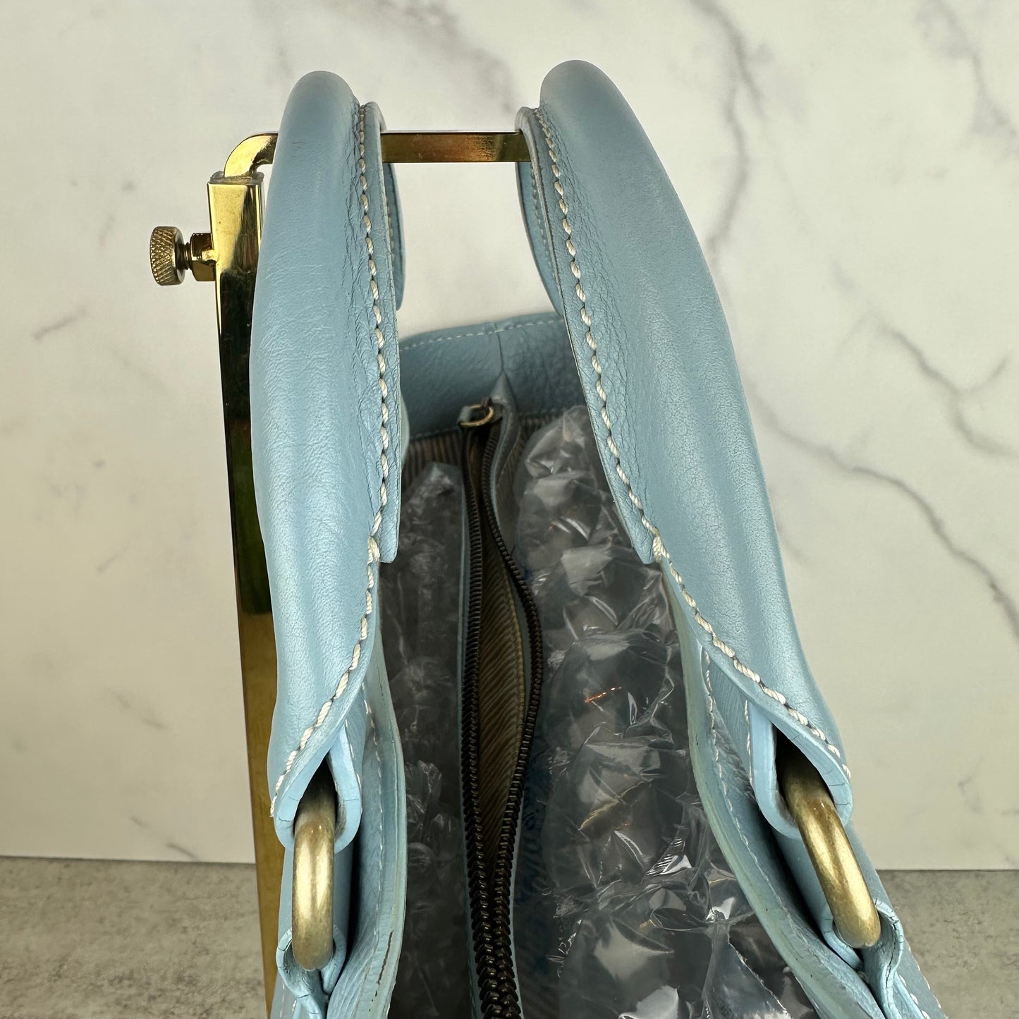 Celine Blue Leather Boogie Bag