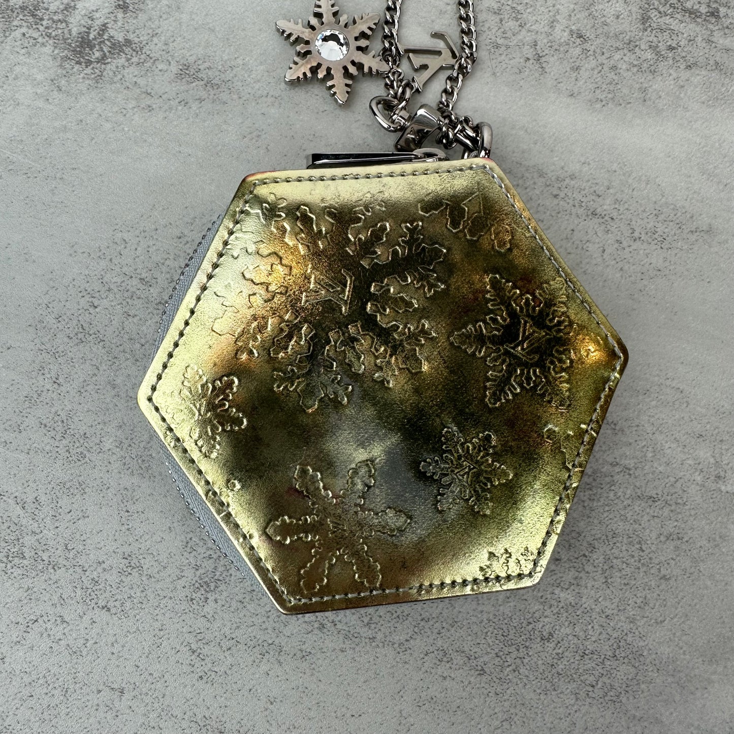 Louis Vuitton Gold Vernis Snowflake Coin Pouch