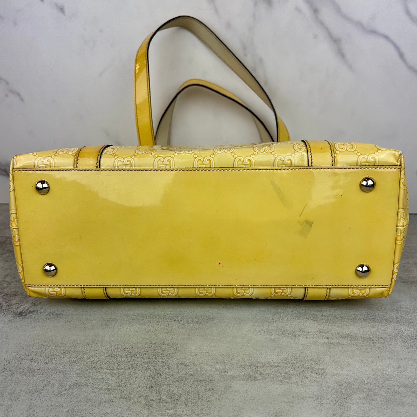 Vintage Gucci Yellow GG Abbey Tote