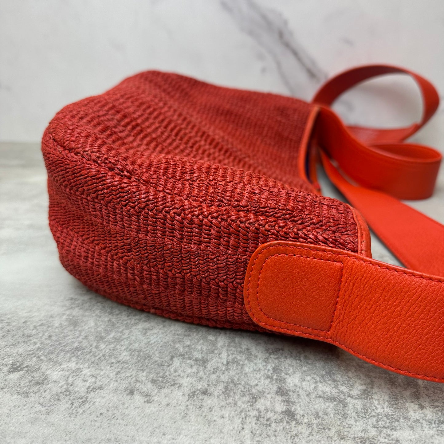 RARE Vintage Loewe Raffia Scarf Summer Resort Bag