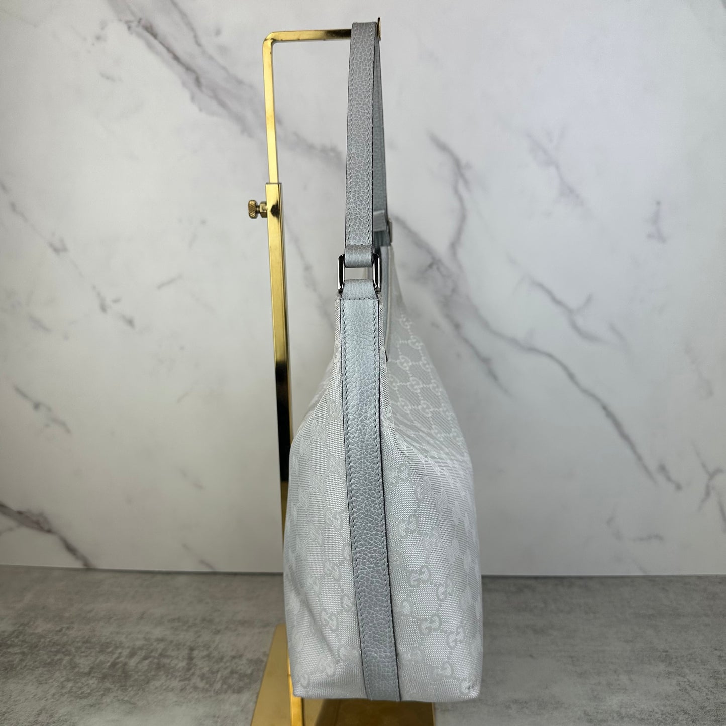 Vintage Gucci Metallic Silver GG Hobo Bag
