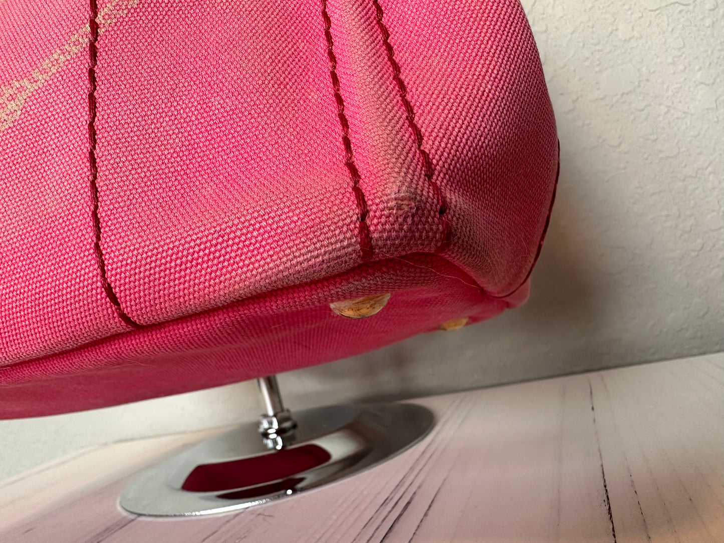 Pink Prada Canapa Tote With Strap