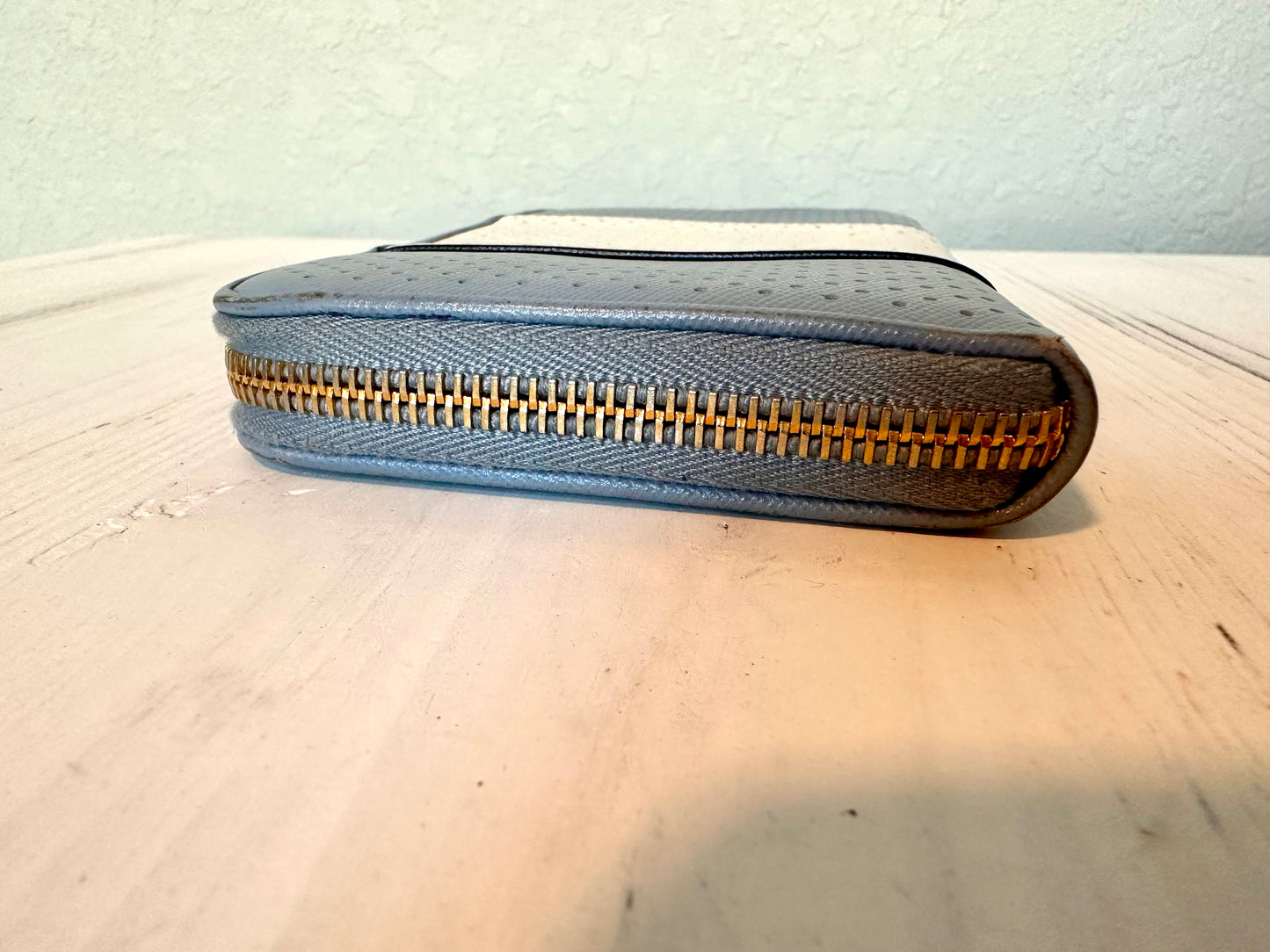 Prada Saffiano Perforated Leather Continental Wallet