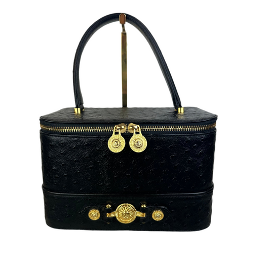 Vintage Versace Ostrich Leather Vanity Bag