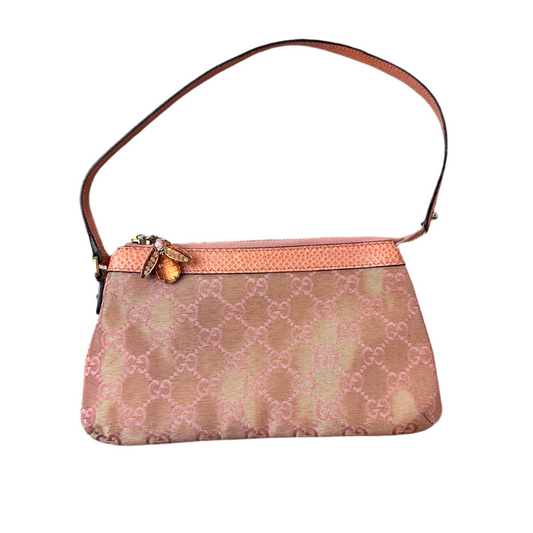 RARE Vintage Gucci Monogram Pochette with Bee Charm