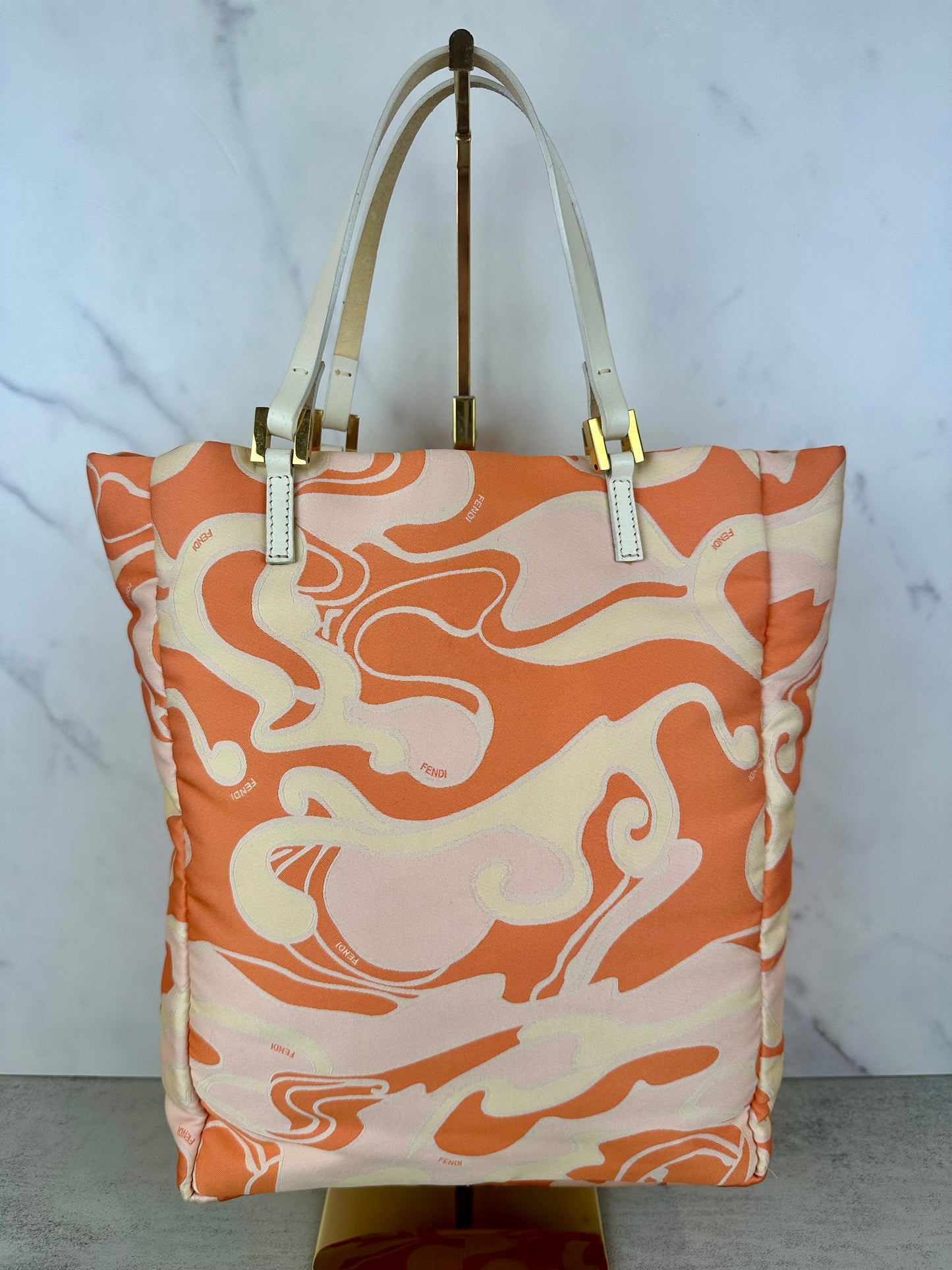 Fendi Orange Swirl Tote