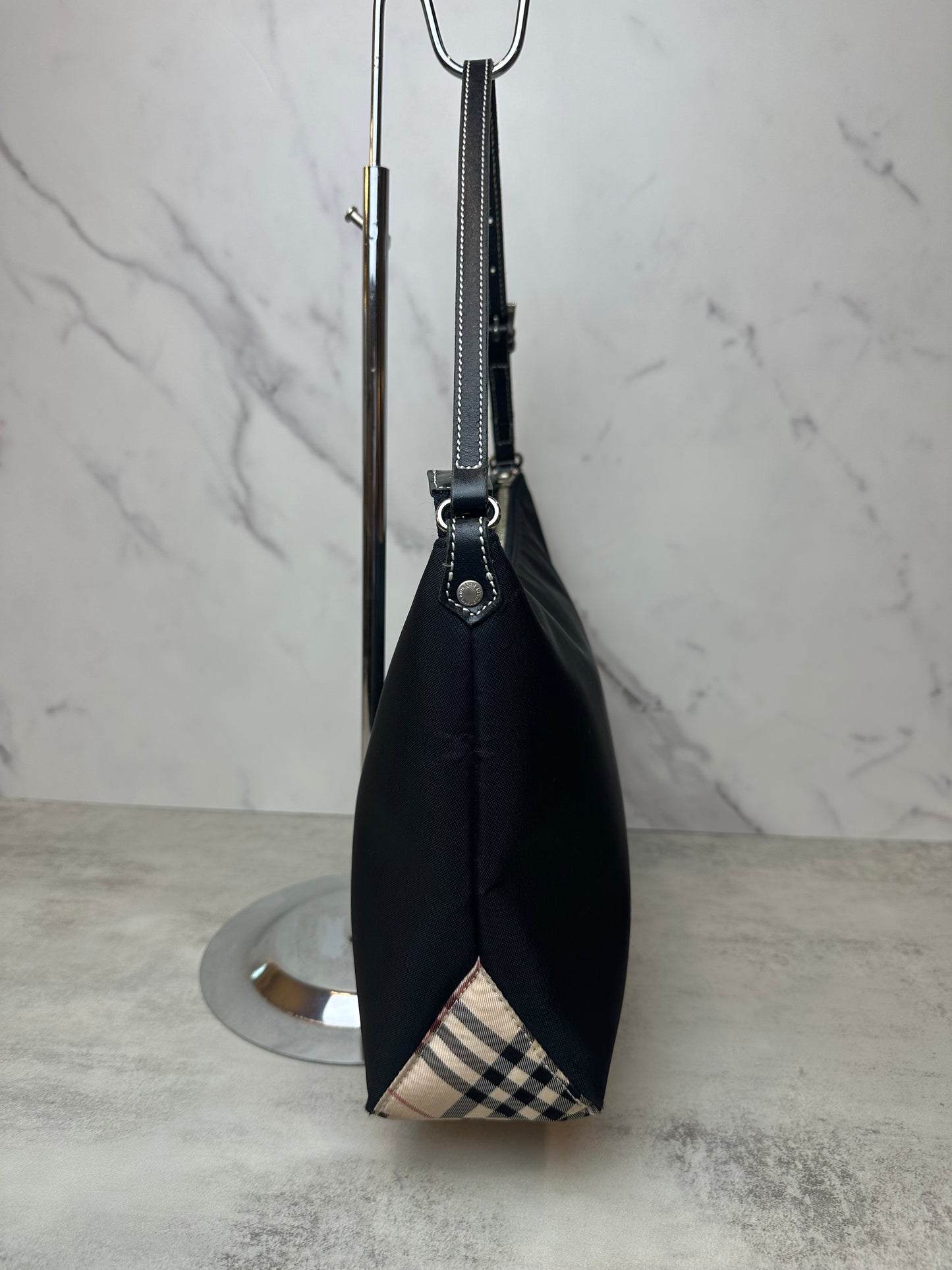 Burberry Nova Check Blue Label Nylon Shoulder Bag