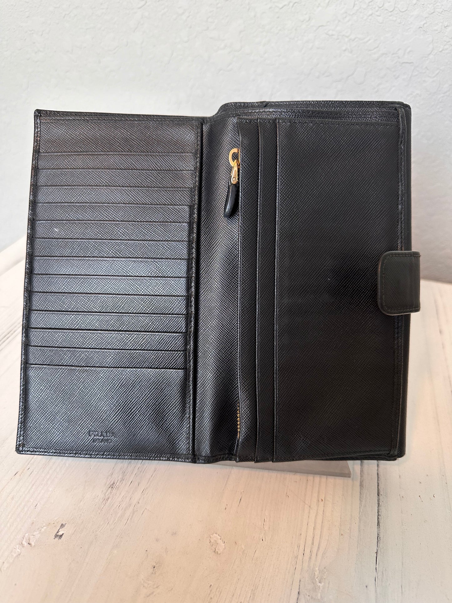 Prada Saffiano Leather Long Wallet