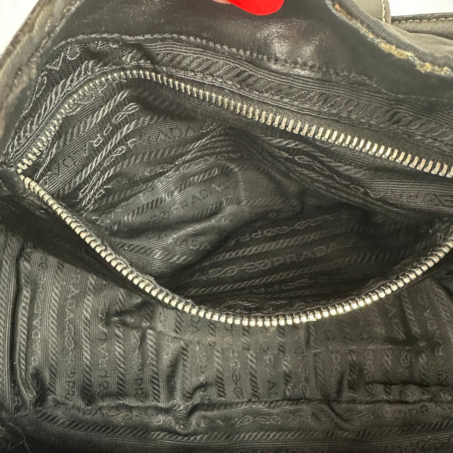 Prada Leather and Nylon Moon Bag