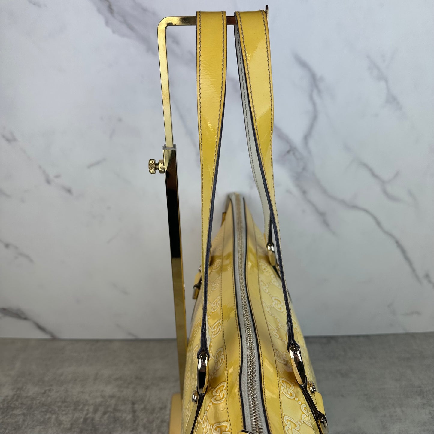 Vintage Gucci Yellow GG Abbey Tote