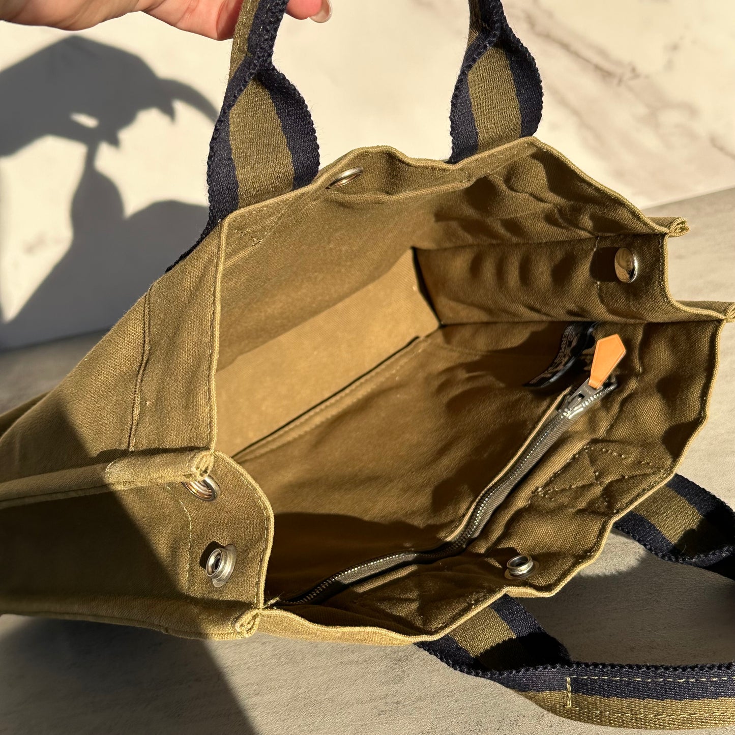 Hermès Green Toile Fourre-Tout PM