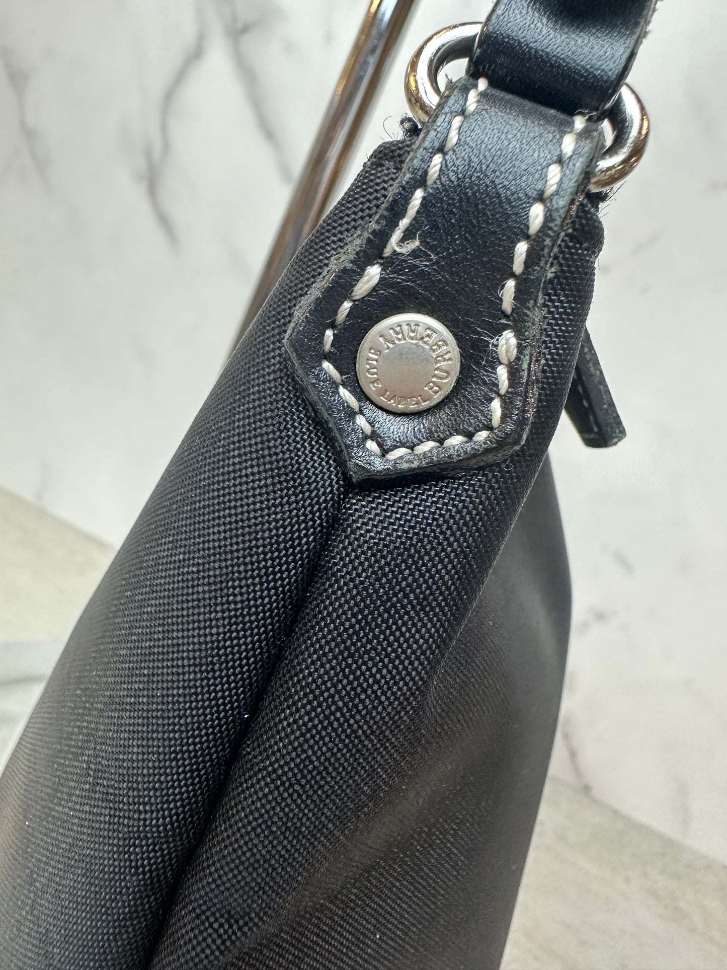 Burberry Nova Check Blue Label Nylon Shoulder Bag