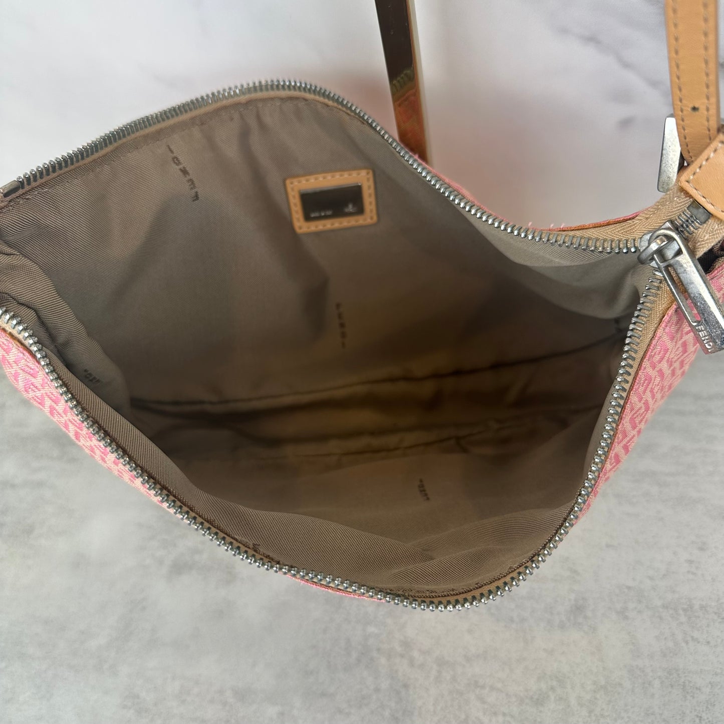 Fendi FF Pink Canvas Pochette