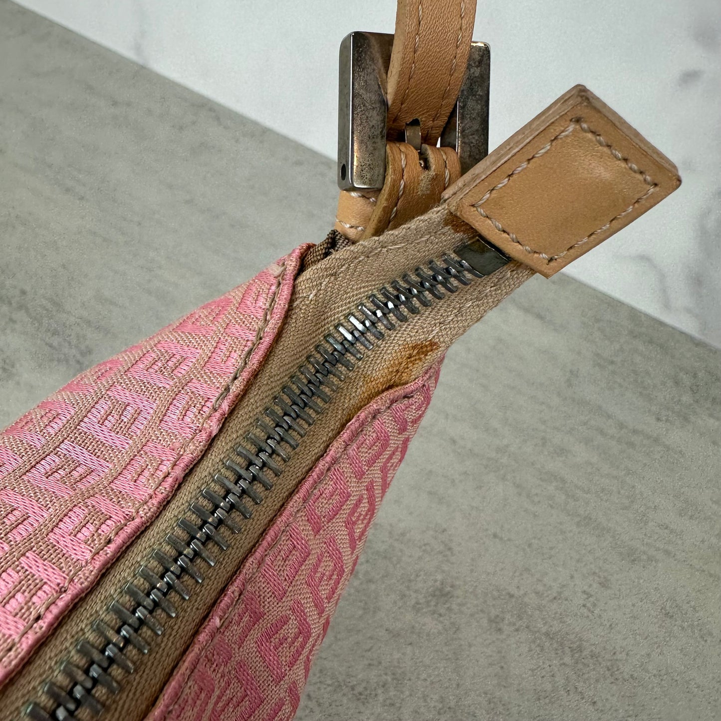 Fendi FF Pink Canvas Pochette