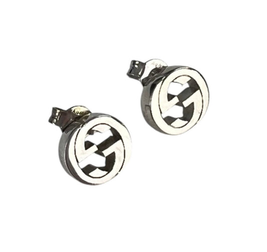 Gucci Interlocking GG Sterling Silver Stud Earrings