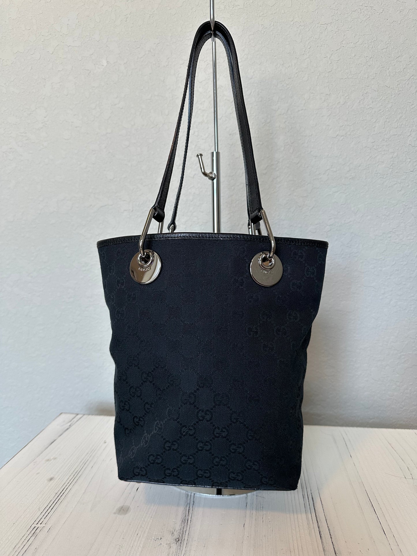 Gucci Black GG Canvas Eclipse Tote Bag