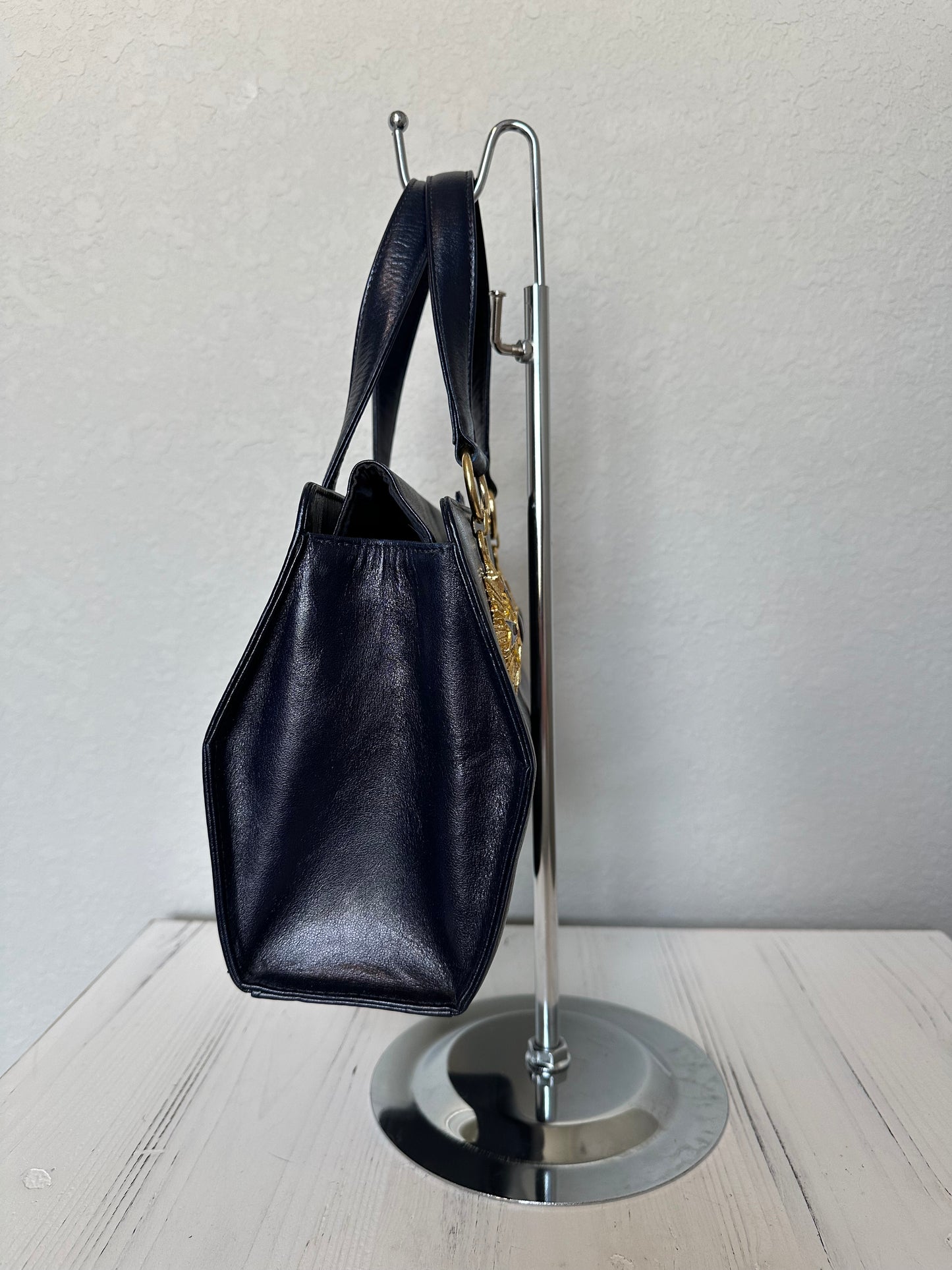 RARE Versace Medal Leather Handbag