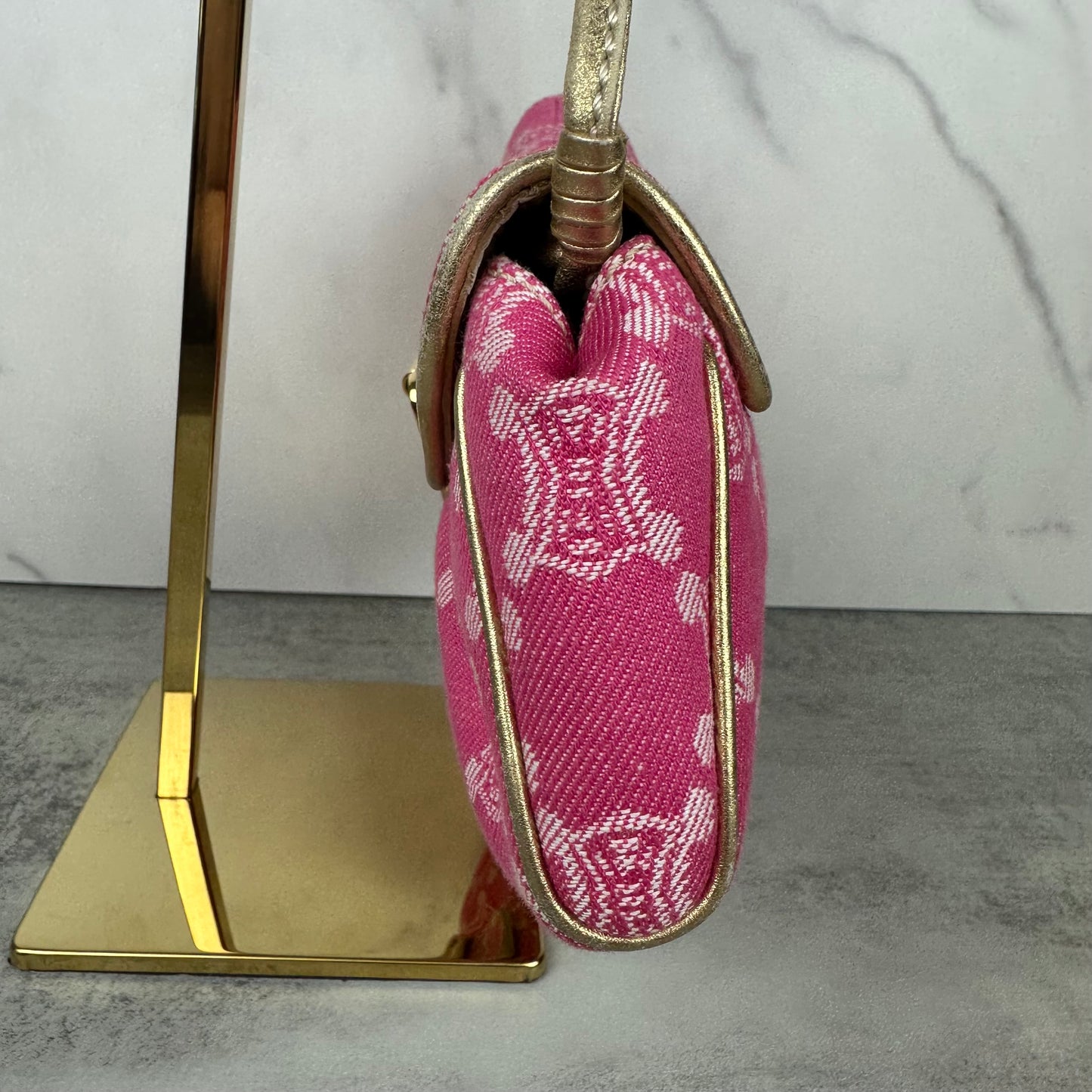 Celine Macadam Pink Denim Pochette