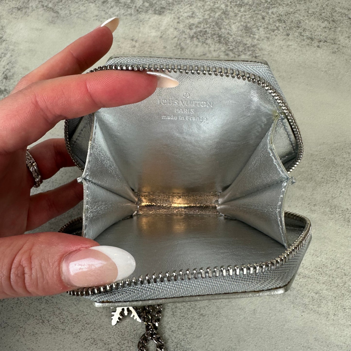Louis Vuitton Gold Vernis Snowflake Coin Pouch