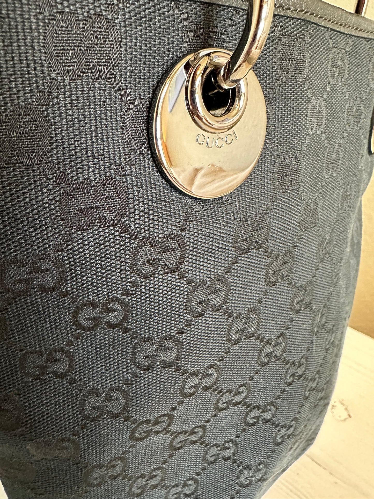 Gucci Black GG Canvas Eclipse Tote Bag