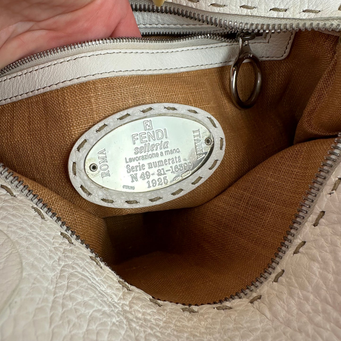 Fendi Small Raffia Selleria Trapezio Hobo Bag