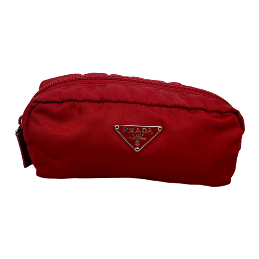 Prada Red Nylon Pouch