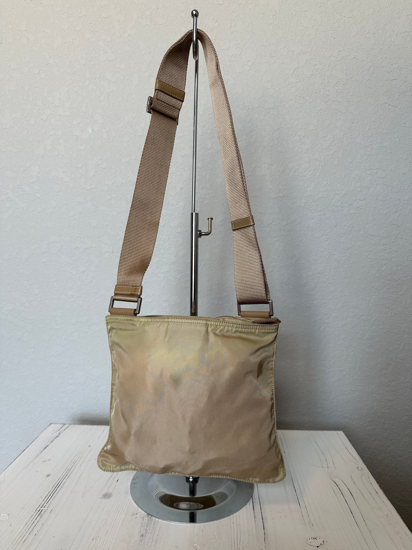 Prada Nylon Crossbody Bag Beige