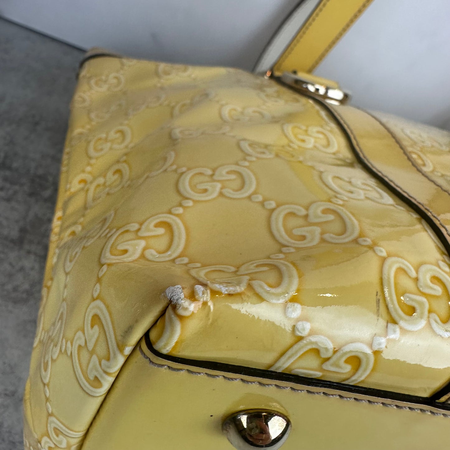 Vintage Gucci Yellow GG Abbey Tote