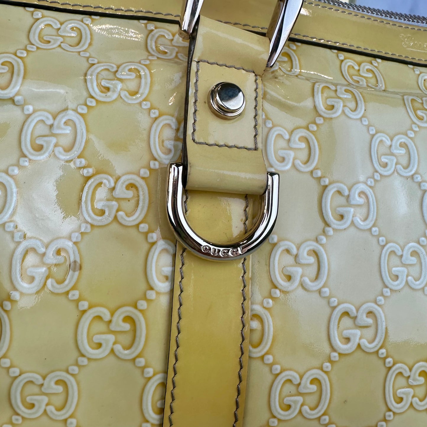 Vintage Gucci Yellow GG Abbey Tote