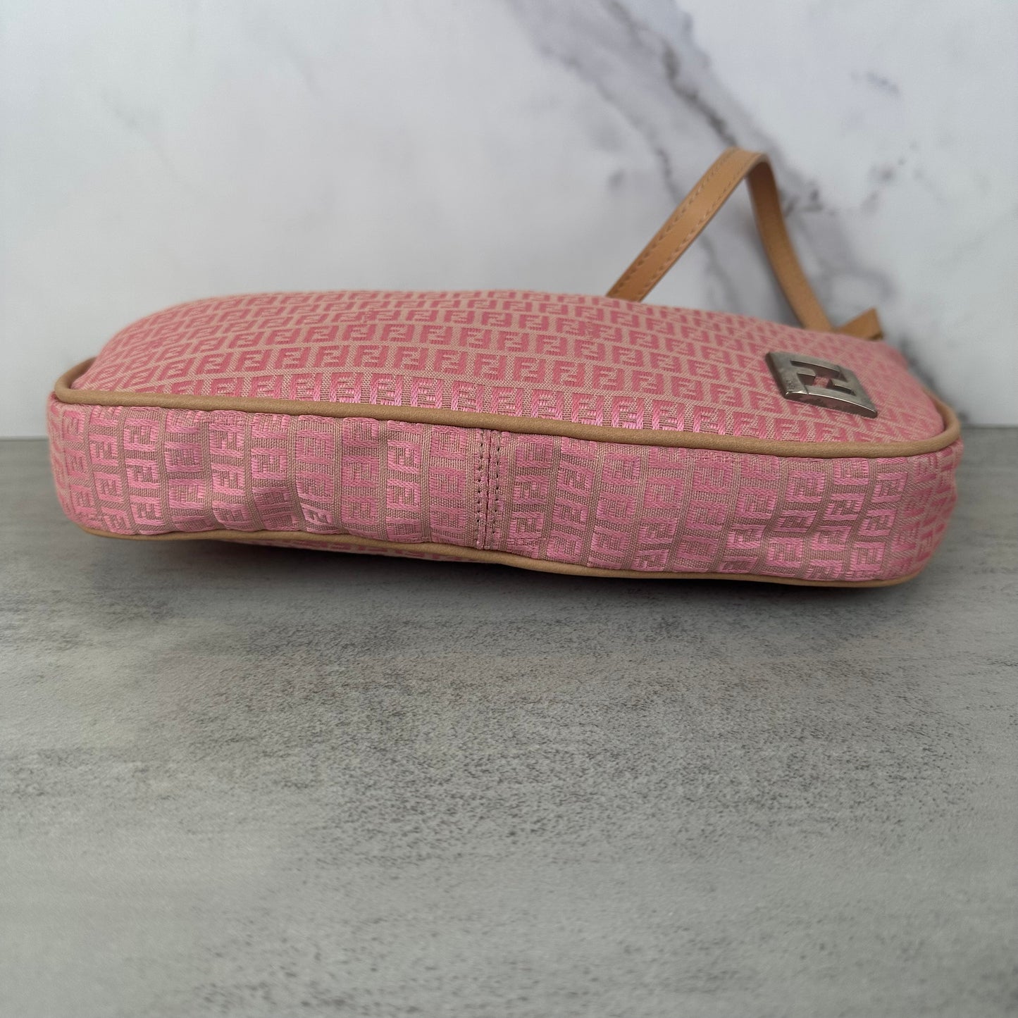 Fendi FF Pink Canvas Pochette