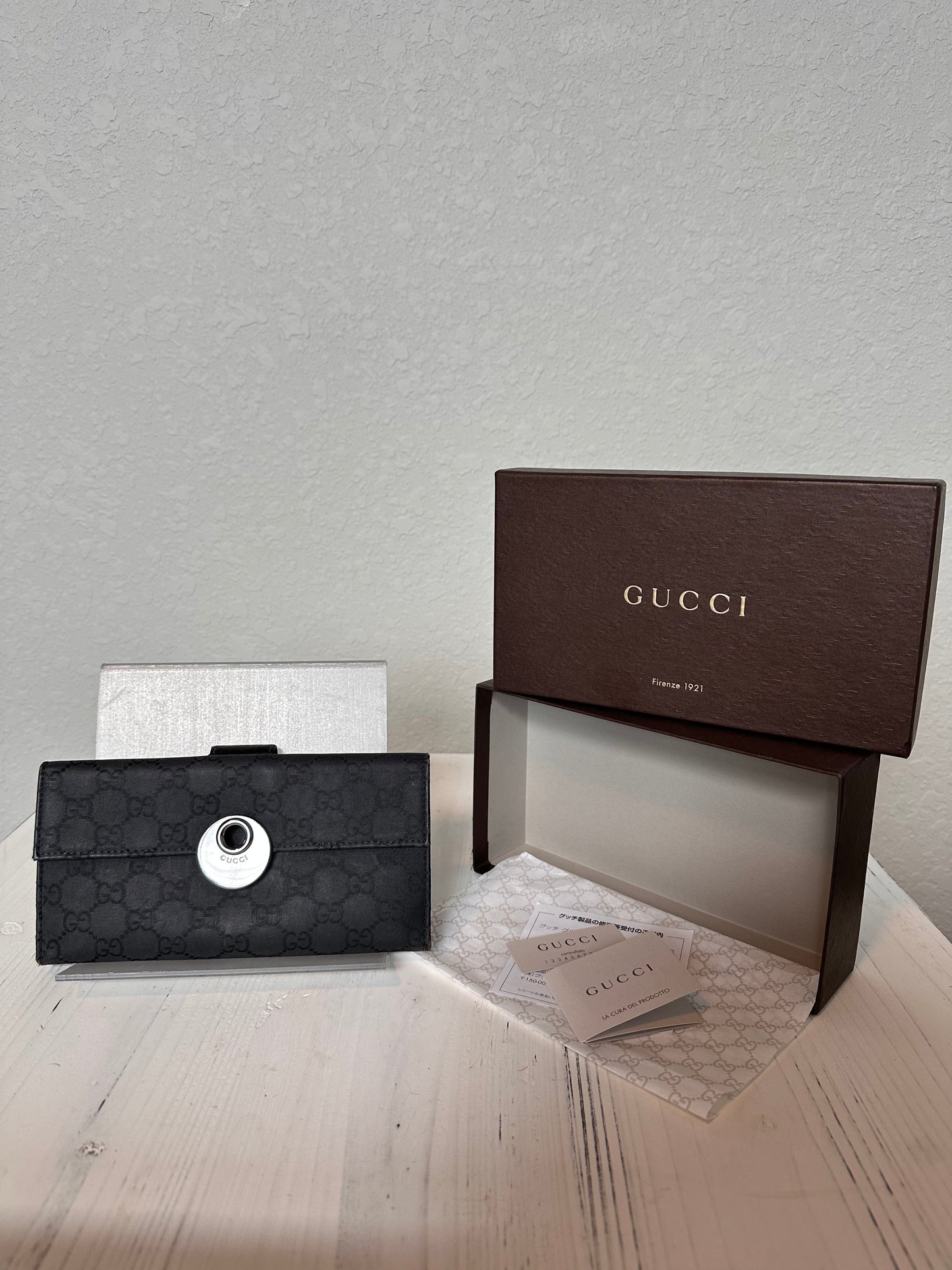 Gucci Monogram Eclipse Continental Wallet