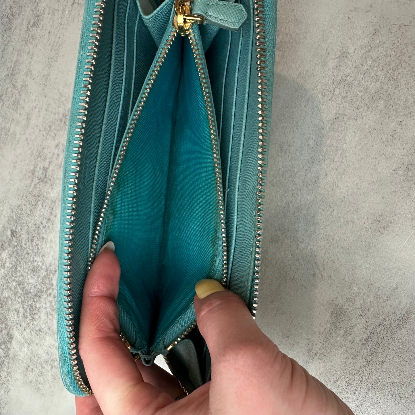 Prada Saffiano Metal Leather Continental Wallet
