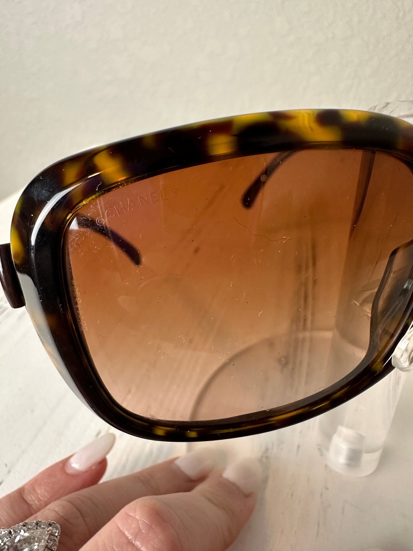 Chanel CC Ribbon Tortoise Sunglasses