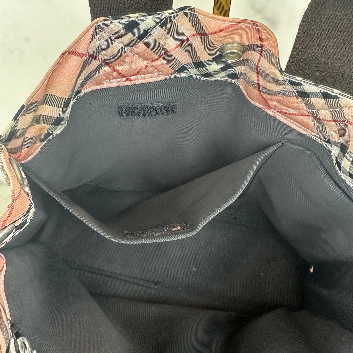 Burberry Nova Check Blue Label Nylon Tote