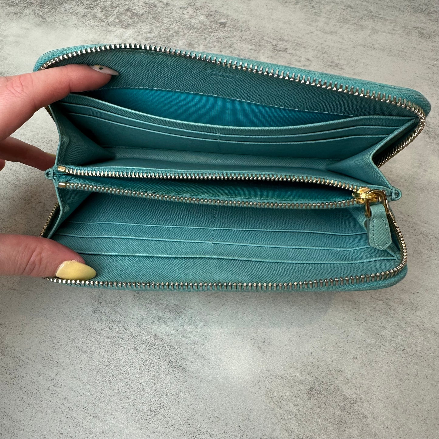 Prada Saffiano Metal Leather Continental Wallet