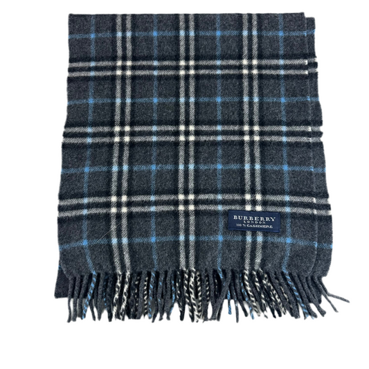 Burberry Blue Nova Check Cashmere Scarf