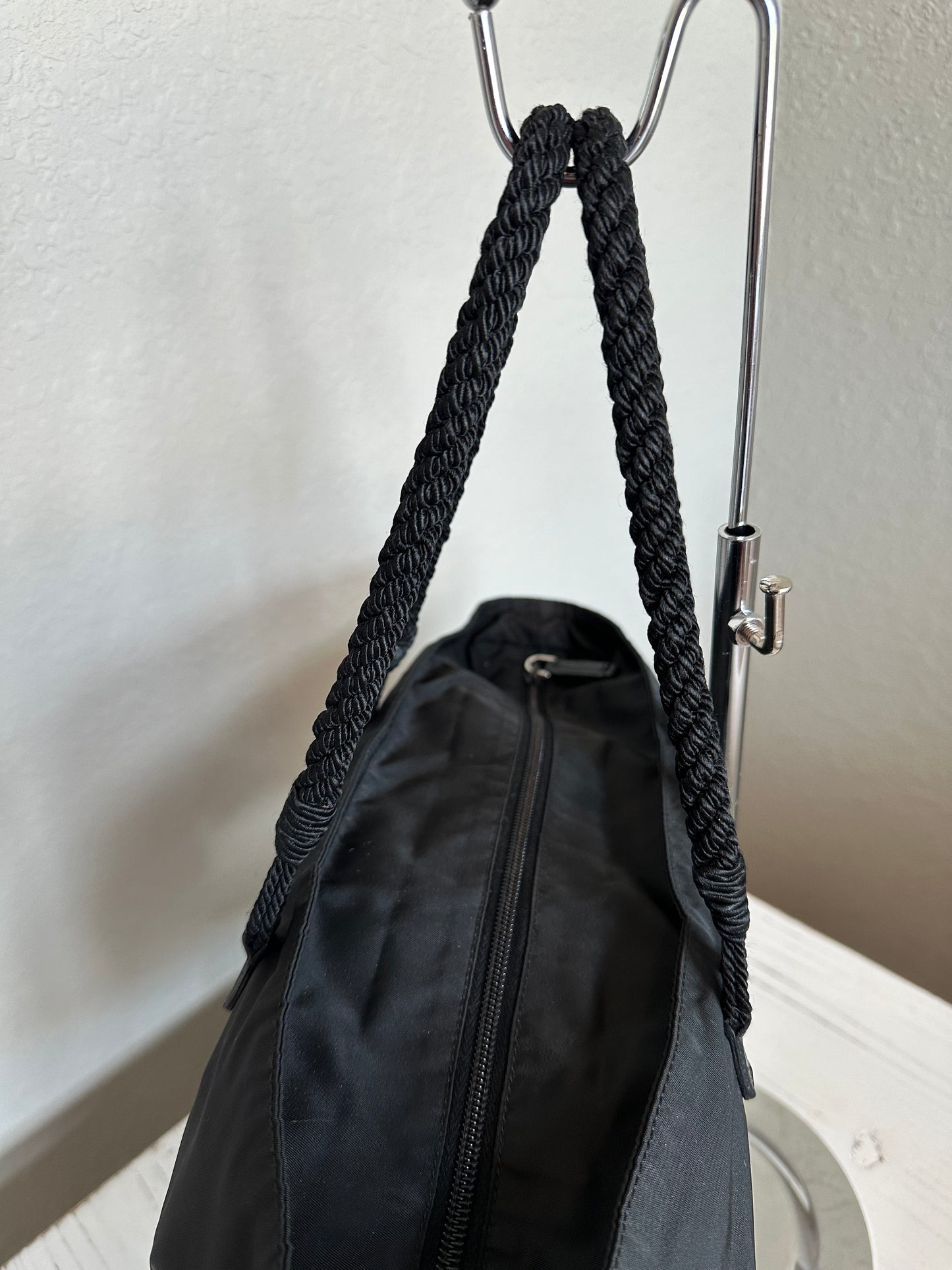 Prada Black Nylon Voodoo Doll Charm Tote