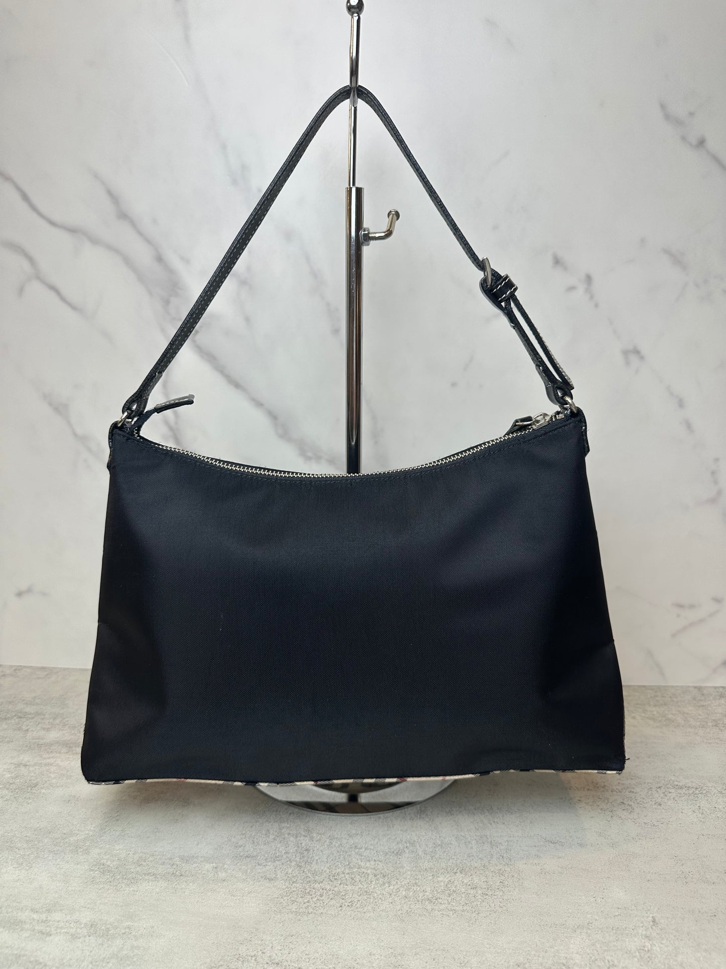 Burberry Nova Check Blue Label Nylon Shoulder Bag