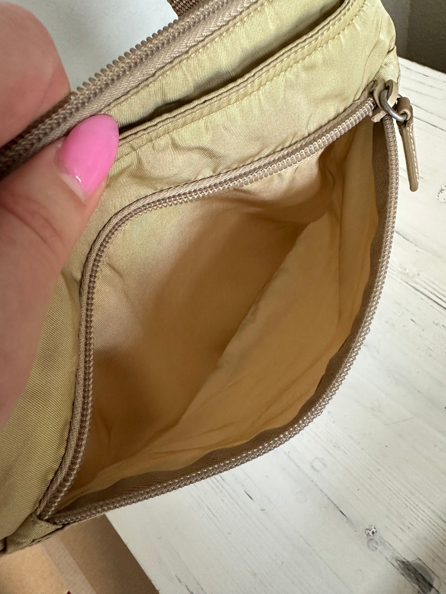 Prada Nylon Crossbody Bag Beige