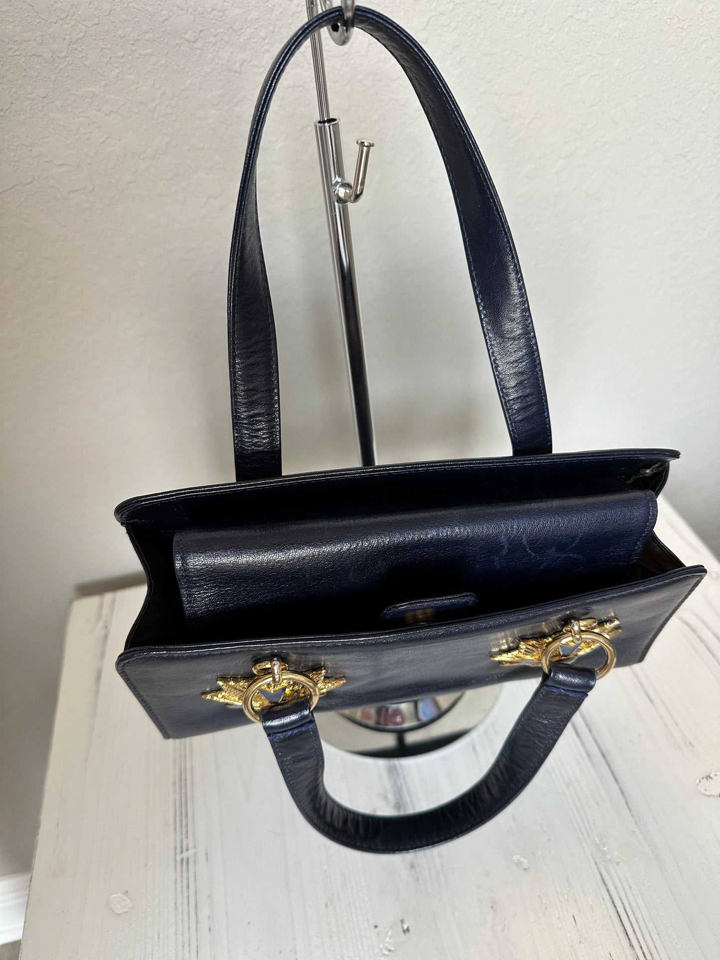 RARE Versace Medal Leather Handbag