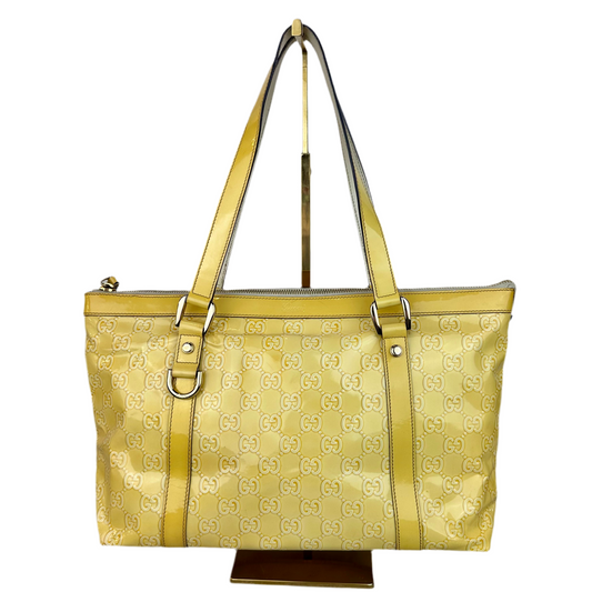 Vintage Gucci Yellow GG Abbey Tote