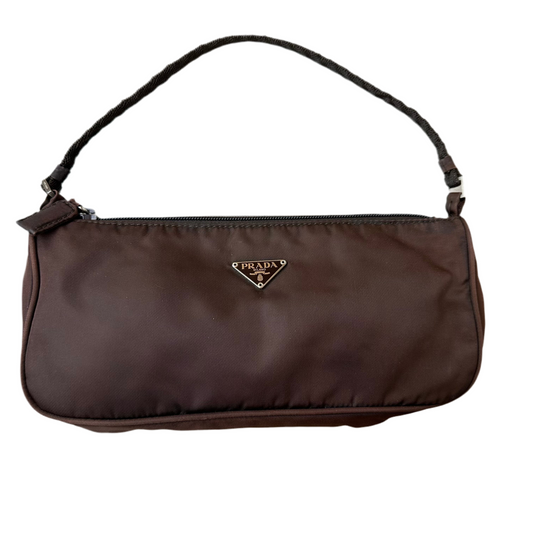 Prada Brown Nylon Pochette