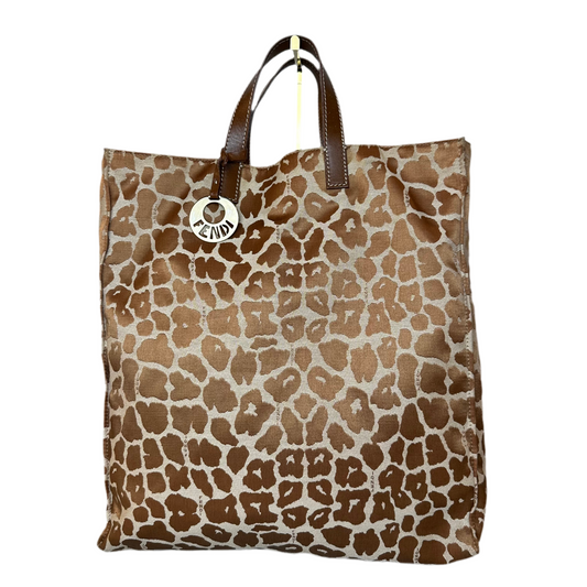 Fendi Leopard Jacquard Shopper Tote