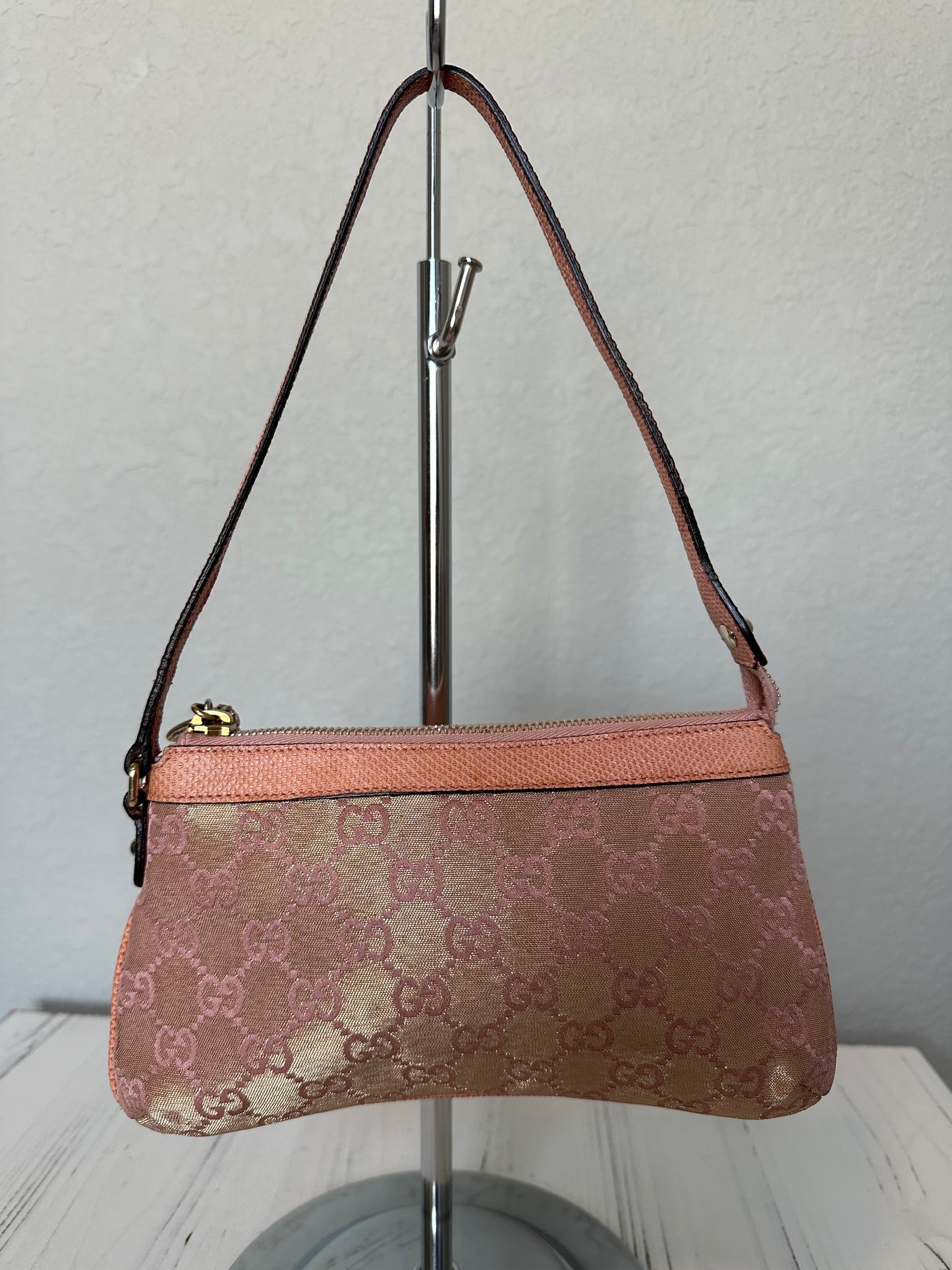 RARE Vintage Gucci Monogram Pochette with Bee Charm