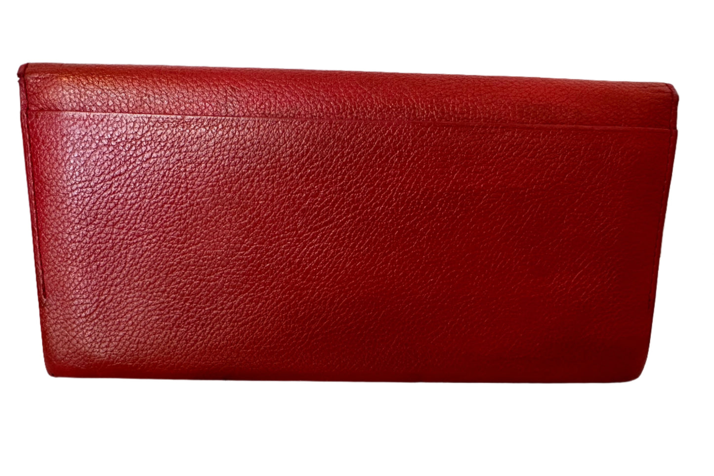 Yves Saint Laurent Red Leather Long Slim Bifold Wallet