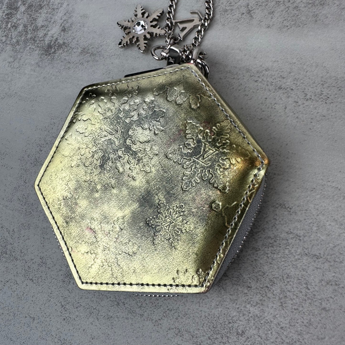 Louis Vuitton Gold Vernis Snowflake Coin Pouch
